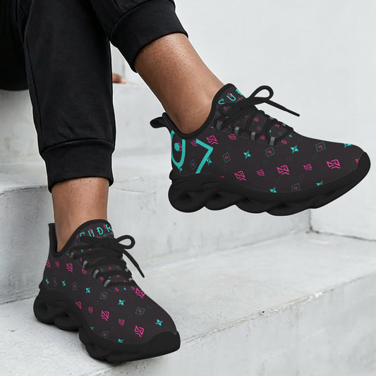 SUÐR Signature 07 Sneaker Damen – Schwarz/Pink-Türkis