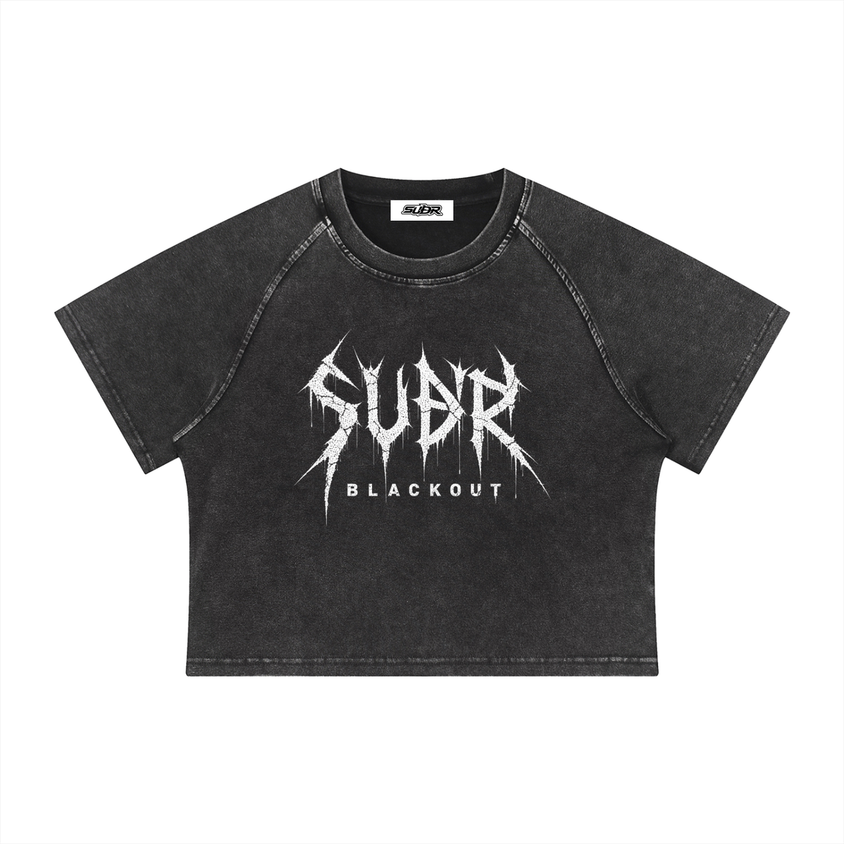 BLACKOUT women's mineral wash raglan crop T-Shirt – Ansicht 3