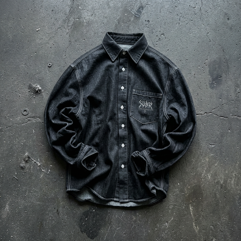 BLACKOUT vintage wash denim Shirt – Ansicht 1