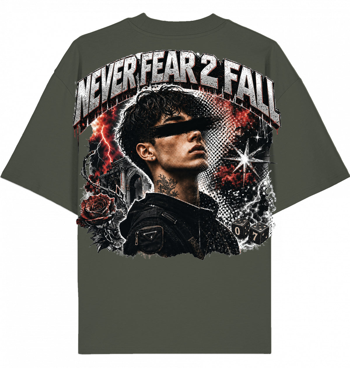 Backpiece 0701 Never Fear 2 Fall – Oversize Tee mit grossem Rückenprint von SUÐR