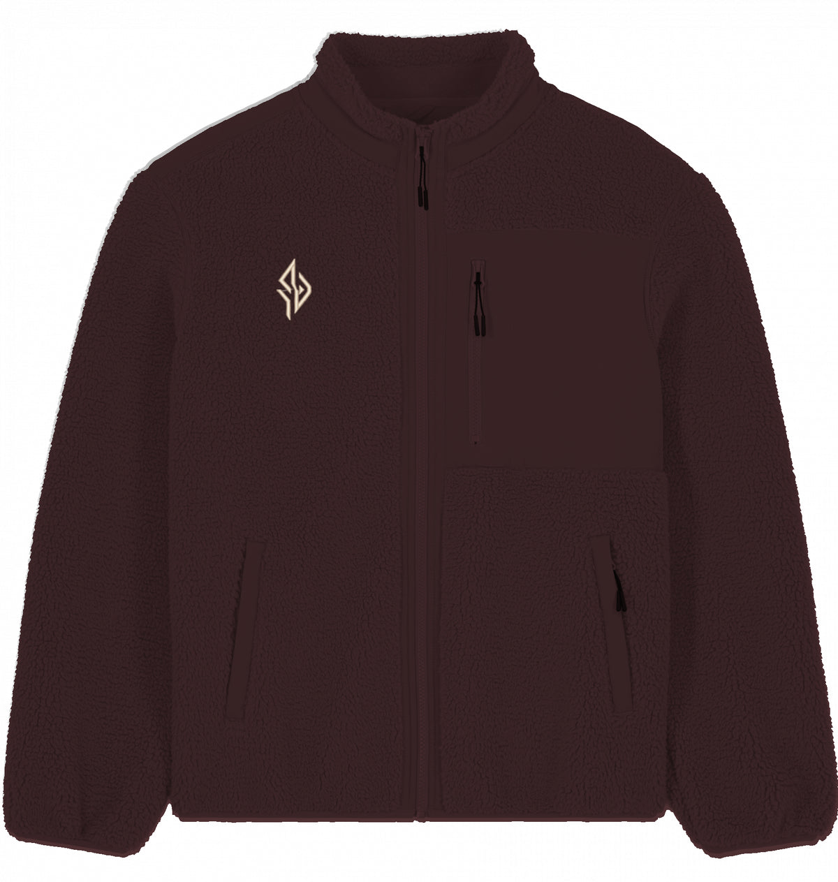 SUÐR Sherpa Jacke in Red Brown