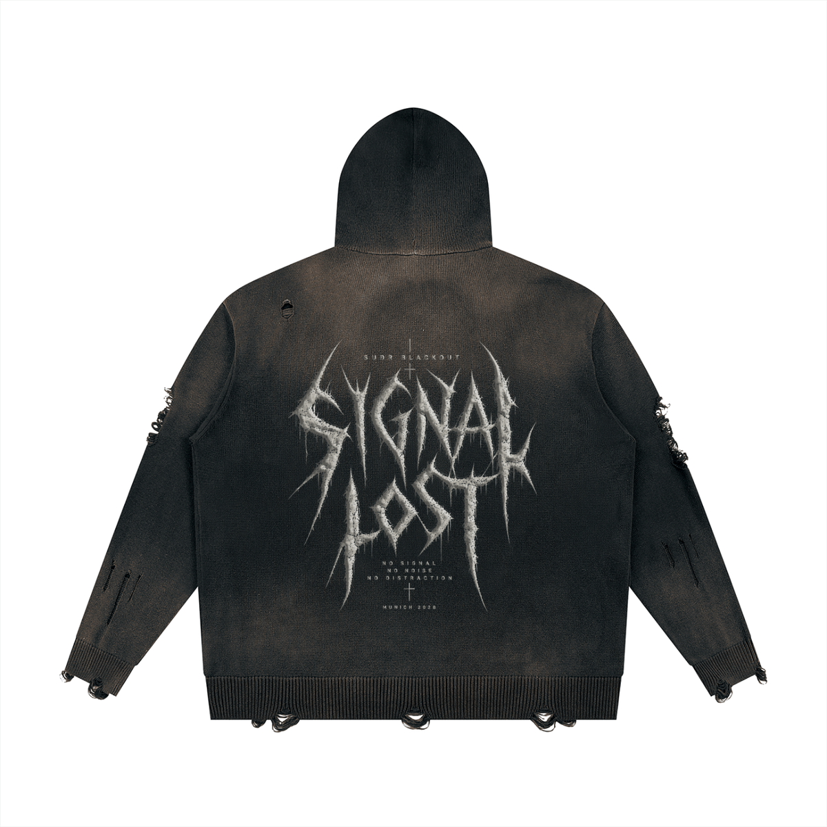 BLACKOUT distressed full zip Sweater – Ansicht 4