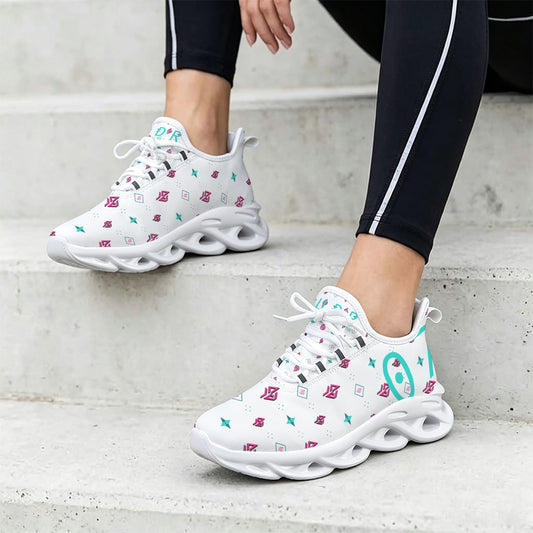 SUÐR Signature 07 Sneaker Damen – Weiß/Pink-Türkis