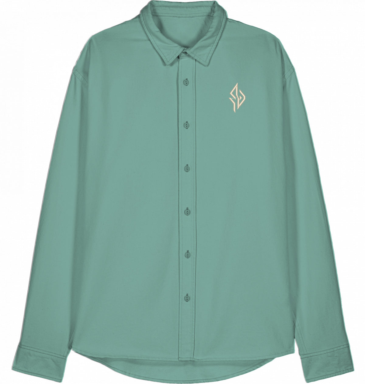 SUÐR Signature Worker Hemd in G. Dyed Green Bay