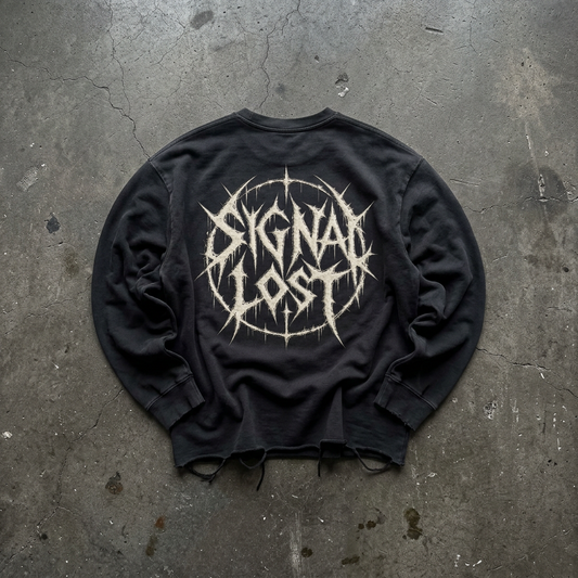 BLACKOUT snow wash raw edge cotton Longsleeve – Ansicht 2