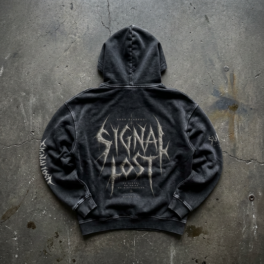 BLACKOUT snow washed loose cotton Hoodie – Ansicht 2