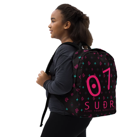 SUÐR 07 Backpack – Schwarz/Pink-Türkis