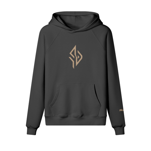 SUÐR Warm Hoodie 380g – Oversized Hoodie in Schwarz, Vorderansicht
