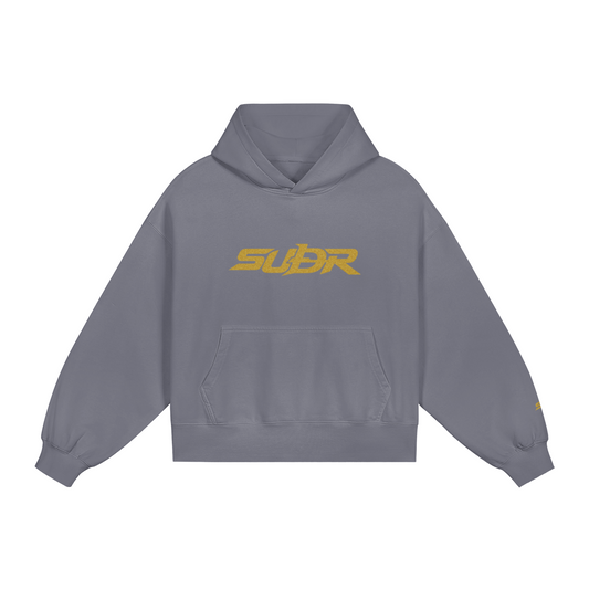 SUÐR Glitter Girls Boxy Hoodie 420g in Mittelgrau