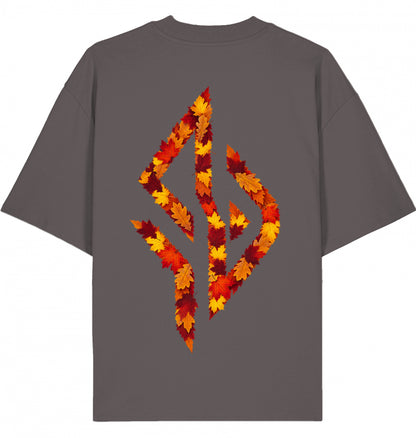 VESTR 07 Laub – Oversized Tee in Mocha, Print aus Herbstlaub von SUÐR