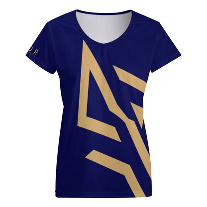 SUÐR Signature V-Neck Tee Damen – viele Farben – V-Neck Tee mit SUÐR-Emblem in Gold