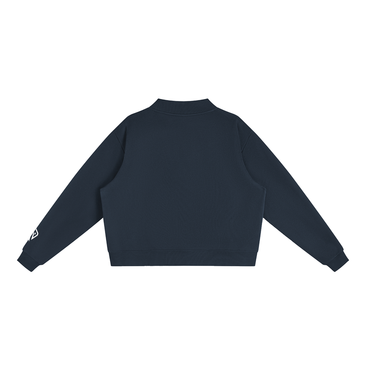 SUÐR Mock-Neck Sweatshirt – Sweatshirt in Navy Blue, Rückseite ohne Druck, Emblem am Ärmel