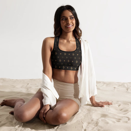 SUÐR Signature Sports Bra – Braun/Gold