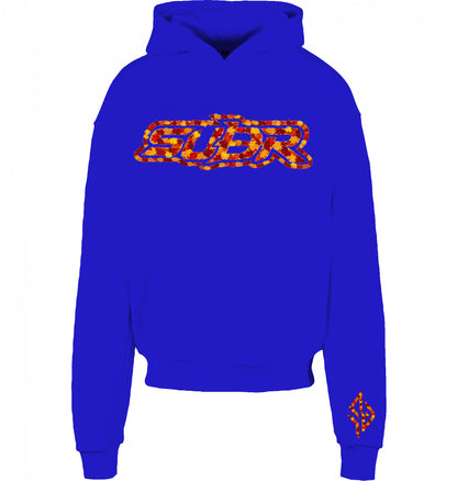 VESTR 07 Laub Hoodie – Boxy Hoodie in Cobalt Blue, Print aus Herbstlaub von SUÐR