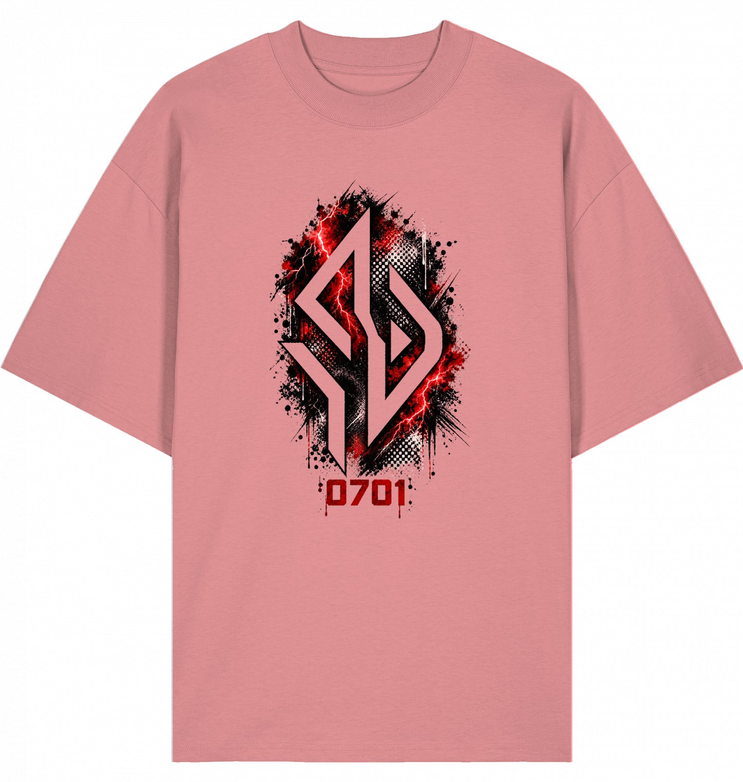 Backpiece 0701 Never Fear 2 Fall – Oversize Tee in Pink Joy, grosser Rückenprint von SUÐR