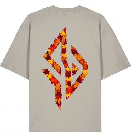 VESTR 07 Laub – Oversized Tee in Stone, Print aus Herbstlaub von SUÐR