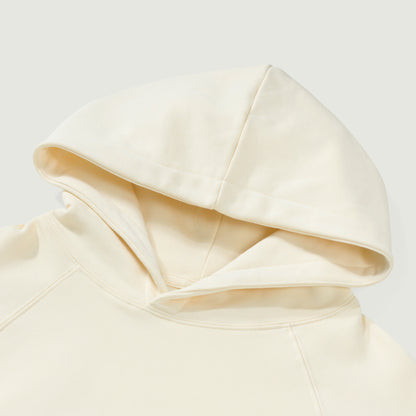 SUÐR Warm Hoodie 380g – Gebürstetes Baumwoll-Fleece, Detailaufnahme
