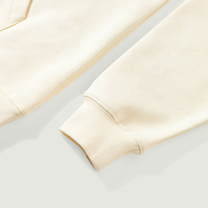 SUÐR Warm Hoodie 380g – Gebürstetes Baumwoll-Fleece, Detailaufnahme