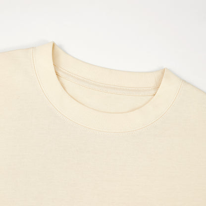 SUÐR Boxy Shirt White Labels – Baumwolle 280 g, Detailaufnahme