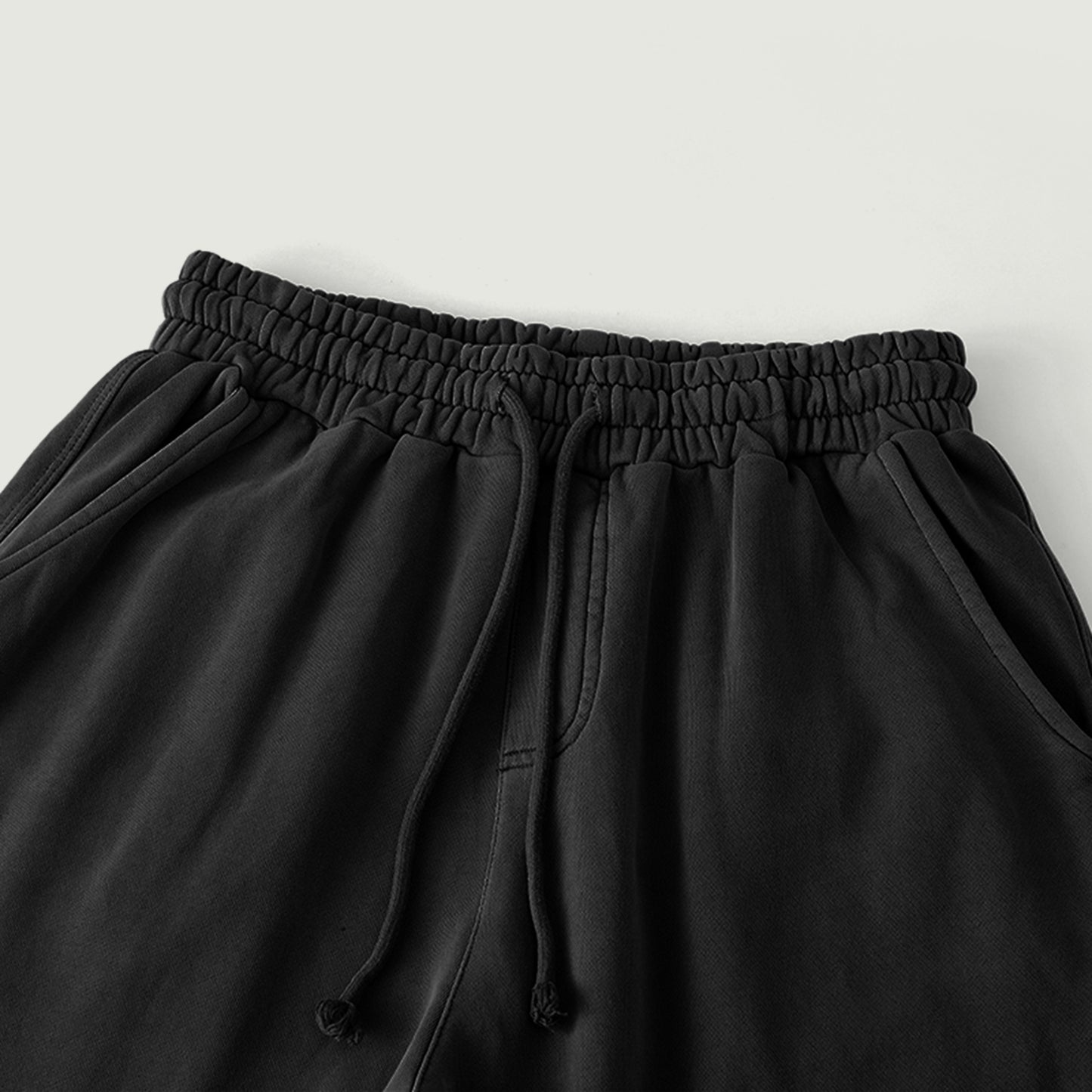 SUÐR Baggy Jogger Baumwolle – Bund mit ausgefranstem Kordelzug