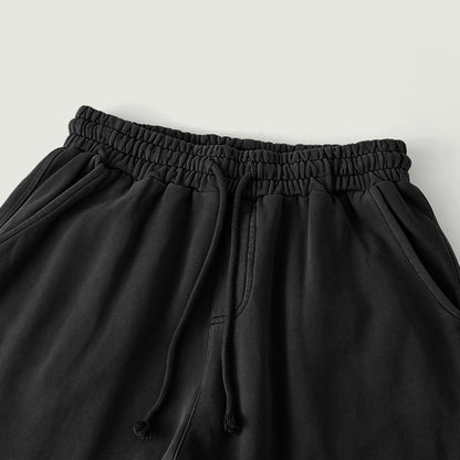 SUÐR Baggy Jogger Baumwolle – Bund mit ausgefranstem Kordelzug