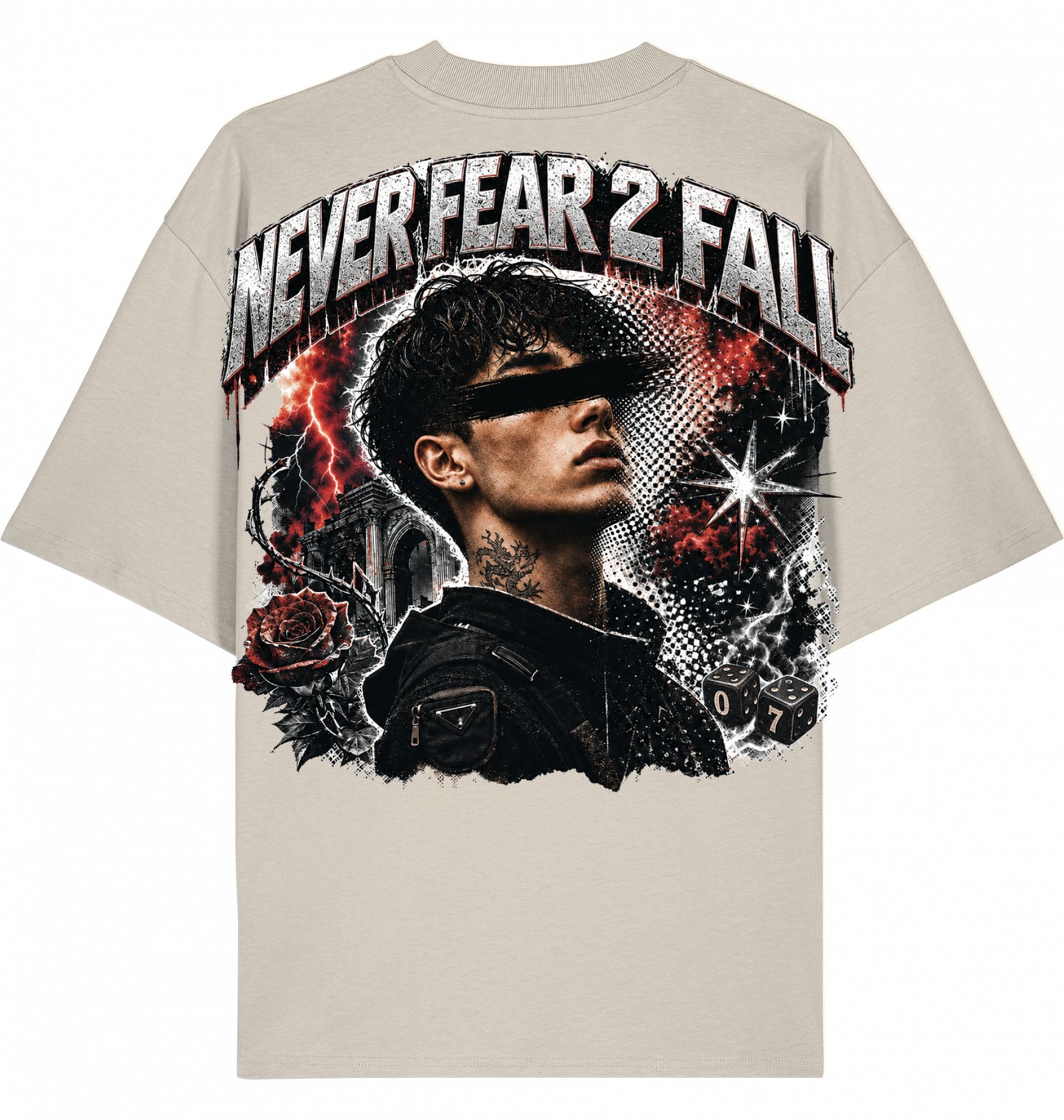 Backpiece 0701 Never Fear 2 Fall – Oversize Tee mit grossem Rückenprint von SUÐR