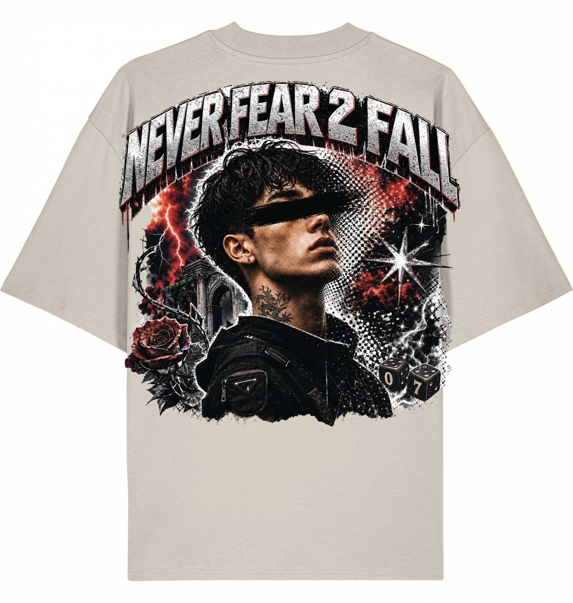 Backpiece 0701 Never Fear 2 Fall – Oversize Tee mit grossem Rückenprint von SUÐR