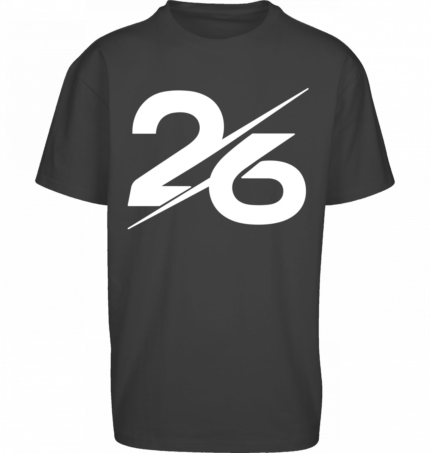 SUÐR FIND Heavy Oversize Tee in Schwarz – Vorderansicht mit großer 26