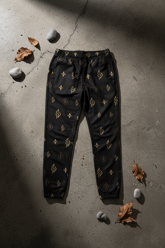 SUÐR Track Pants – Braun/Gold