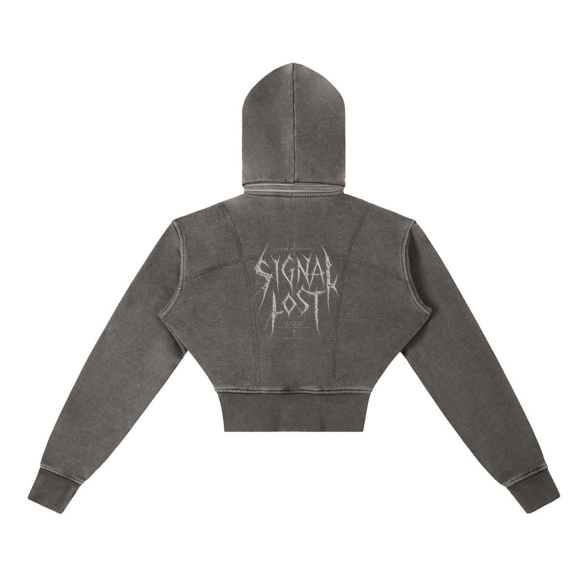 BLACKOUT vintage washed cropped fleece Hoodie – Ansicht 8