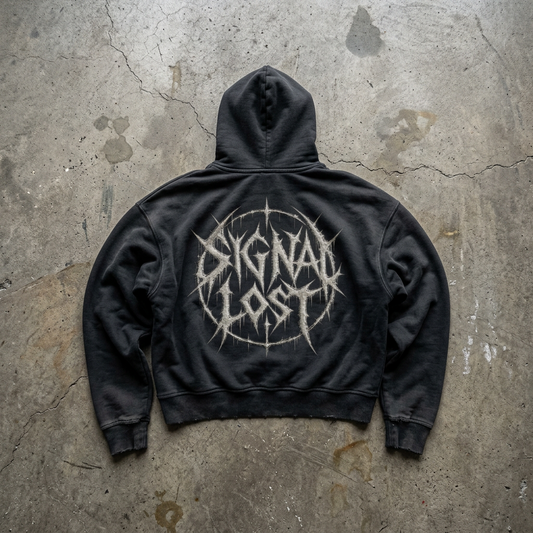 BLACKOUT sunfade distressed boxy Hoodie – Ansicht 2