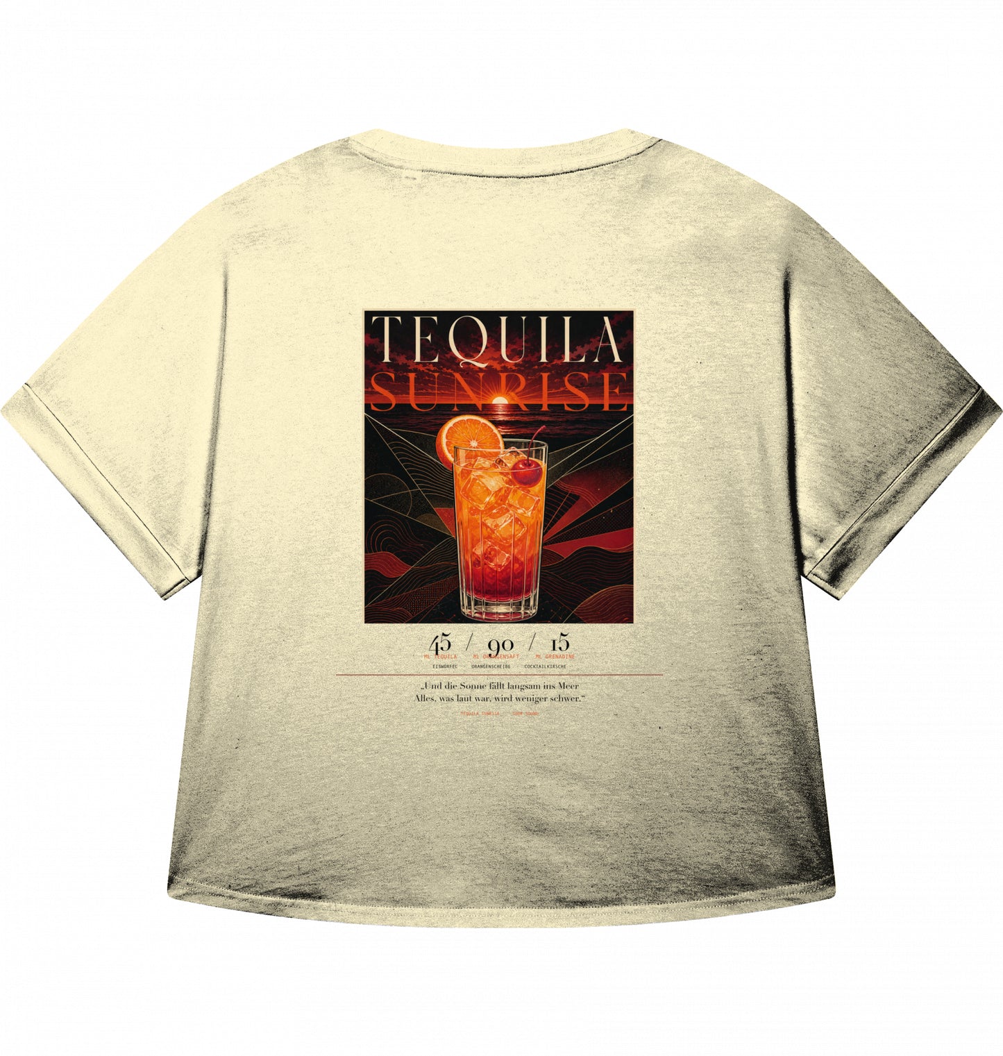 SUÐR Tequila Sunrise Cropped Tee Damen