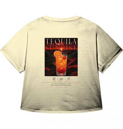 SUÐR Tequila Sunrise Cropped Tee Damen