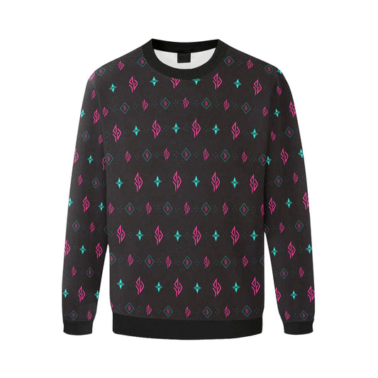 SUÐR Signature pulóver férfi – fekete/pink-türkiz