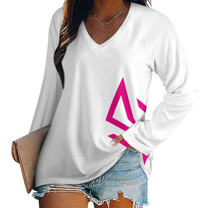 SUÐR FIND Longsleeve Loose Damen – Weiß