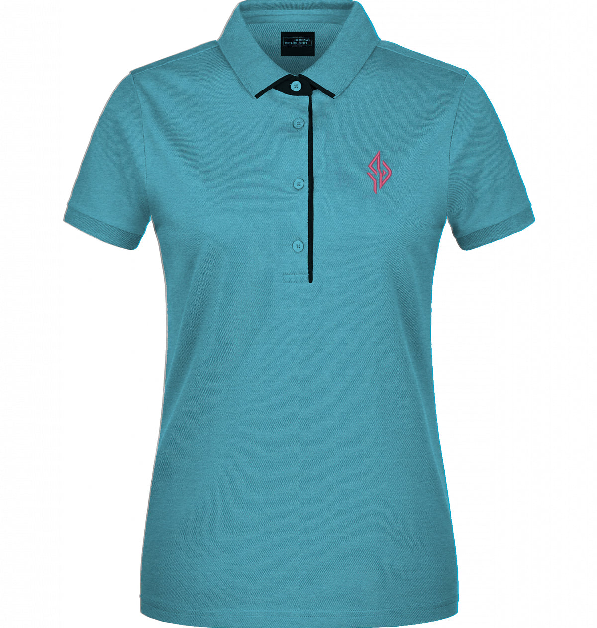 SUÐR Signature Polo Damen in Turquoise / White