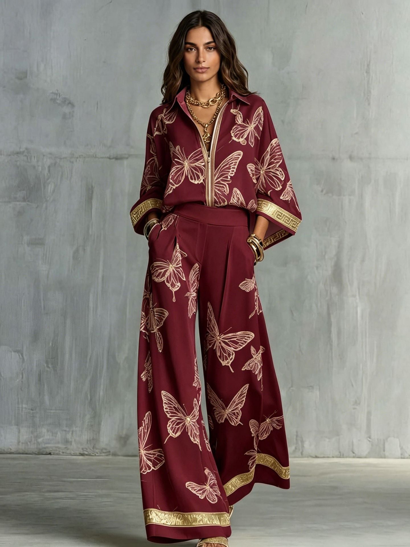 SUÐR - Retro Print Two-Piece Set