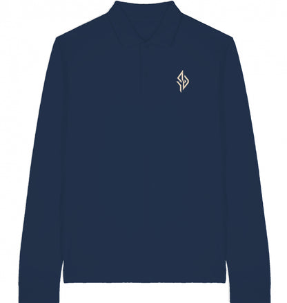 SUÐR Signature Longsleeve Polo in French Navy