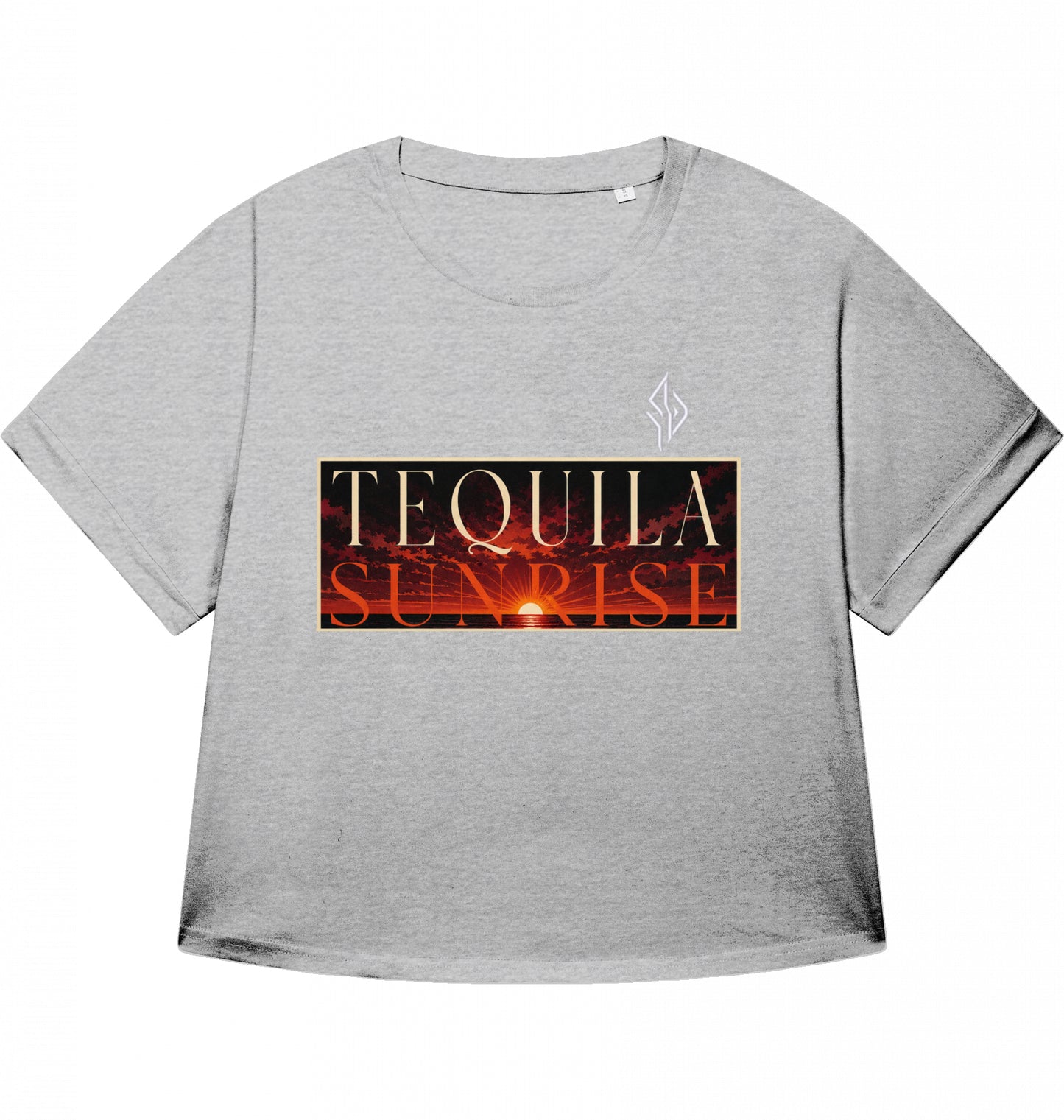 SUÐR Tequila Sunrise Cropped Tee Damen