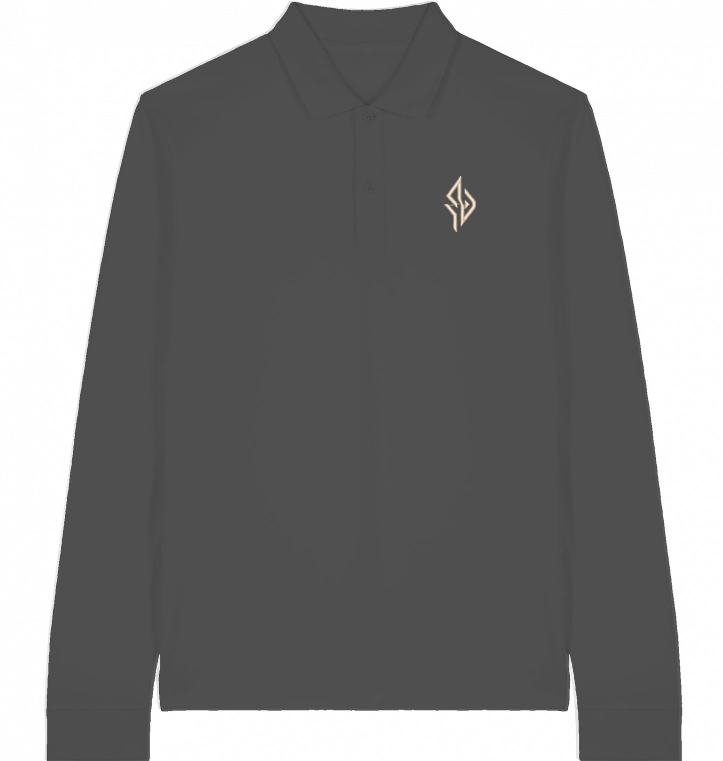 SUÐR Signature Longsleeve Polo in Anthracite
