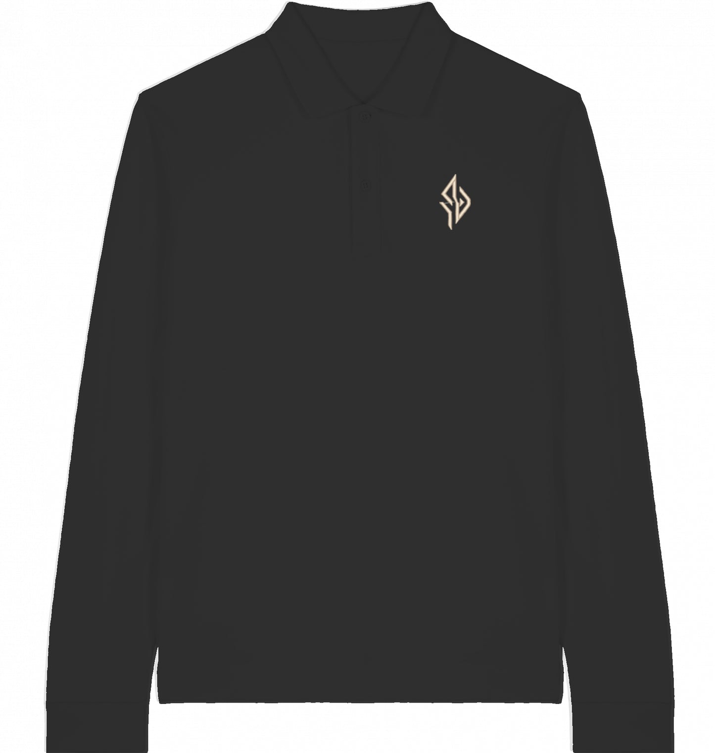 SUÐR Signature Longsleeve Polo in Black