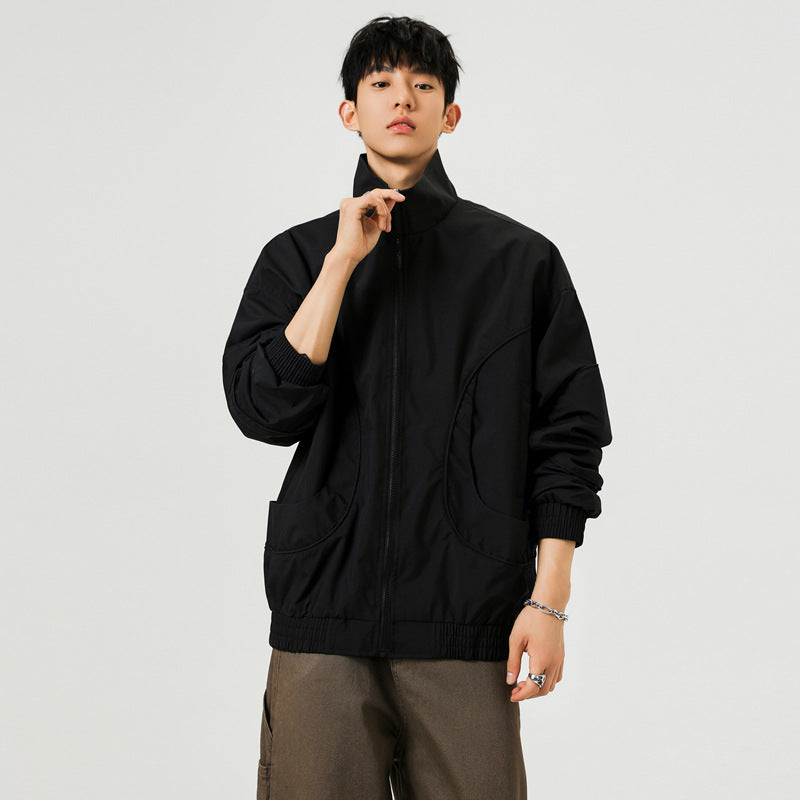 Men's Casual Loose Fit Stand Collar Flight Jacket