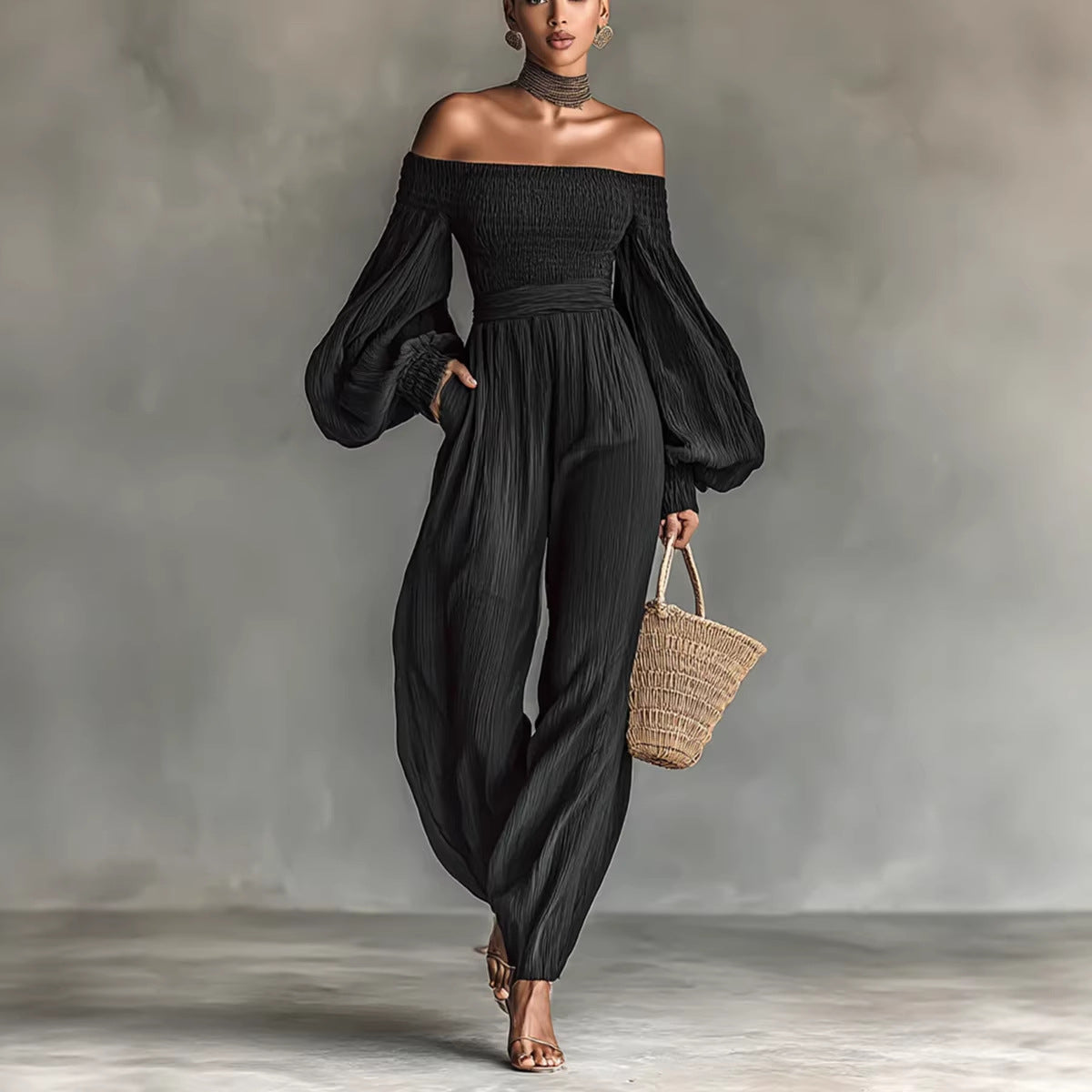 SUÐR - Off-Shoulder Jumpsuit