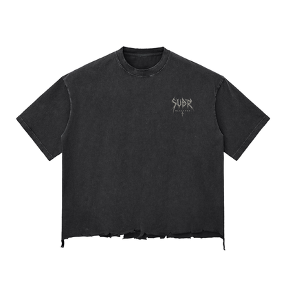 BLACKOUT snow wash raw-hem boxy T-Shirt – Ansicht 3