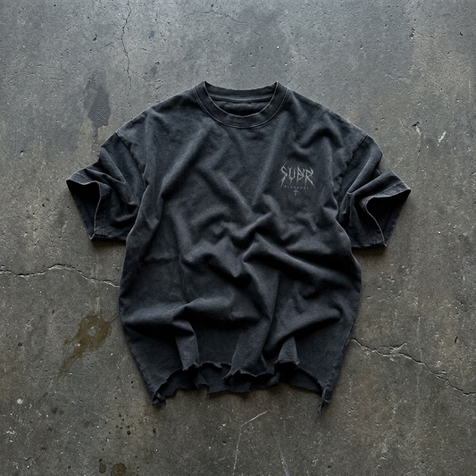 BLACKOUT snow wash raw-hem boxy T-Shirt – Ansicht 1