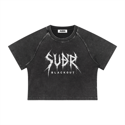 BLACKOUT women's mineral wash raglan crop T-Shirt – Ansicht 3