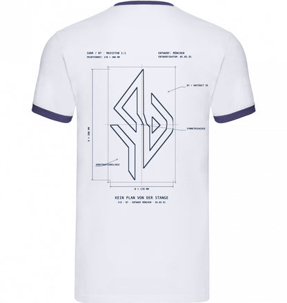 SUÐR Blaupause Ringer Tee