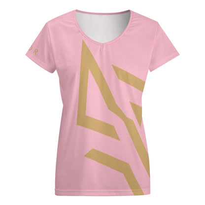 SUÐR Signature V-Neck Tee Damen – viele Farben – V-Neck Tee mit SUÐR-Emblem in Gold