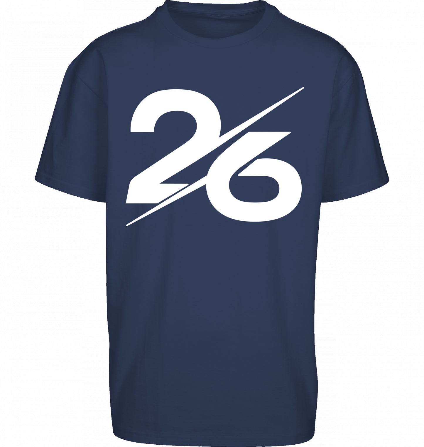 SUÐR FIND Heavy Oversize Tee in Light Navy – Vorderansicht mit großer 26