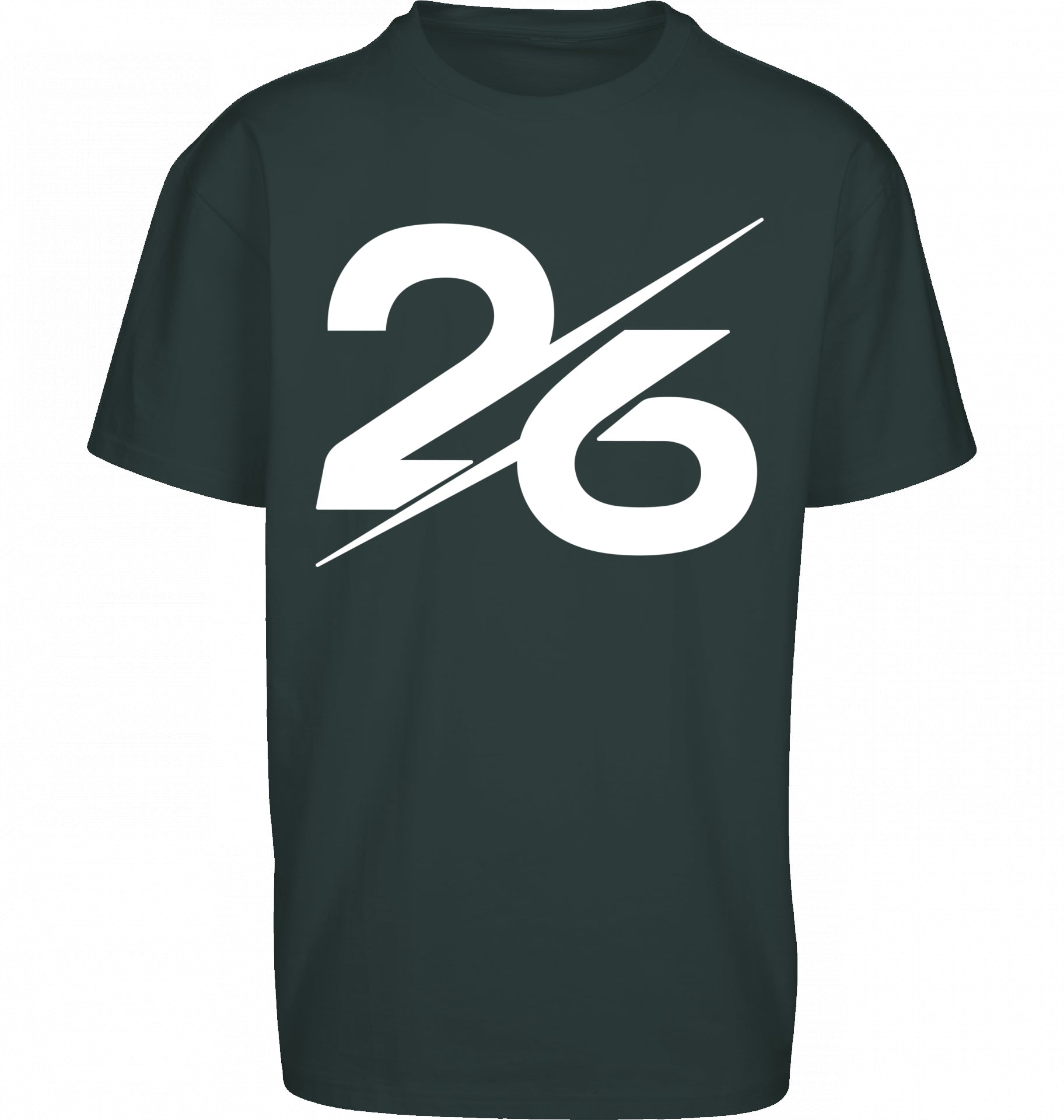 SUÐR FIND Heavy Oversize Tee in Bottle Green – Vorderansicht mit großer 26